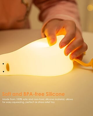 Lying Flat Duck Night Light, Led Squishy Duck Lamp, Cute Light Up Duck, Silicone Dimmable Nursery Nightlight, Rechargeable Bedside Touch Lamp Lying Flat Duck Night Light, Led Squishy Duck Lamp, Cute Light Up Duck, Silicone Dimmable Nursery Nightlight, Rechargeable Bedside Touch Lamp
