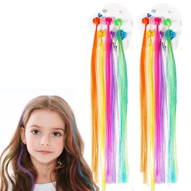 Kids Hair Extensions with Hair Clips Hair Pack of 6