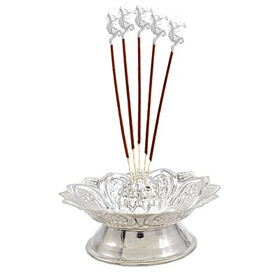Silver Lotus Agarbatti Stand Silver Lotus Agarbatti Stand