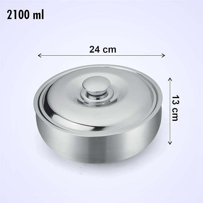 Signora ware  Roti Server  Casserole With Steel Lid & Glass Lid 2100 ML