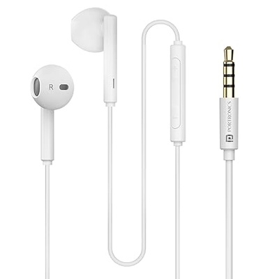 Portronics Conch Theta A in Ear 3.5mm Wired Earphones with In Line HD Mic, Powerful Audio, 14.2mm Dynamic Driver, Unique Earbuds Design, TPE Anti Tangle Wire,In line Controls,Wide Compatibility(White) Portronics Conch Theta A in Ear 3.5mm Wired Earphones with In Line HD Mic, Powerful Audio, 14.2mm Dynamic Driver, Unique Earbuds Design, TPE Anti Tangle Wire,In line Controls,Wide Compatibility(White)