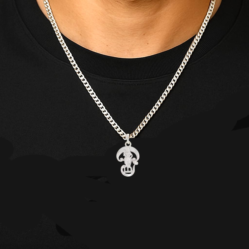 Sterling Silver Chain With God Kartikeya Subrahmanya Pendant Sterling Silver Chain With God Kartikeya Subrahmanya Pendant