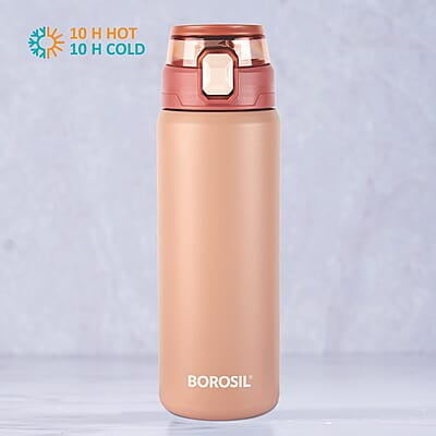 Borosil Aquasport 600 ml Stainless Steel Insulated Water Bottle | Double Wall Vaccum Insulated, Flask | 10 Hours Hot & Cold | Bottle for Office, Gym, School | 1 Year Warranty