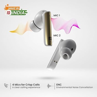 Portronics Harmonics Twins S7 True Wireless in Ear Earbuds with 35Hrs Playtime, Auto ENC, Quad Mic,13mm Driver, Touch Control, BT 5.3v, Voice Assistant, Type C Charging Port Portronics Harmonics Twins S7 True Wireless in Ear Earbuds with 35Hrs Playtime, Auto ENC, Quad Mic,13mm Driver, Touch Control, BT 5.3v, Voice Assistant, Type C Charging Port