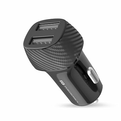 Portronics Car Power 5 Car Charger POR-1345 with Dual USB Port 12W Total Output(Black) Micro USB Cable Included Portronics Car Power 5 Car Charger POR-1345 with Dual USB Port 12W Total Output(Black) Micro USB Cable Included