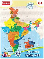 Toy Map, Educational, 104 Pieces, Puzzle, For 6 year Old kids And Above, Multi Color