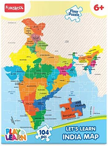 Toy Map, Educational, 104 Pieces, Puzzle, For 6 year Old kids And Above, Multi Color Toy Map, Educational, 104 Pieces, Puzzle, For 6 year Old kids And Above, Multi Color