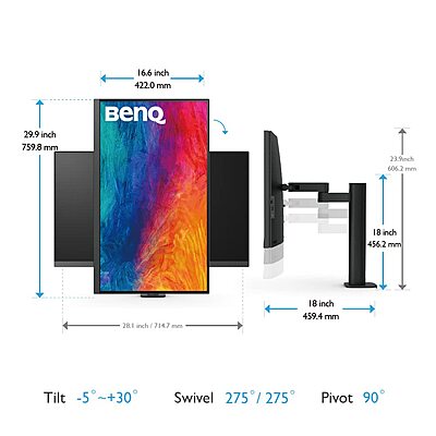 BenQ 32-inch, Ergo Arm,60Hz, 4K UHD sRGB HDR10 USB-C Designer Monitor, PD3205UA BenQ 32-inch, Ergo Arm,60Hz, 4K UHD sRGB HDR10 USB-C Designer Monitor, PD3205UA
