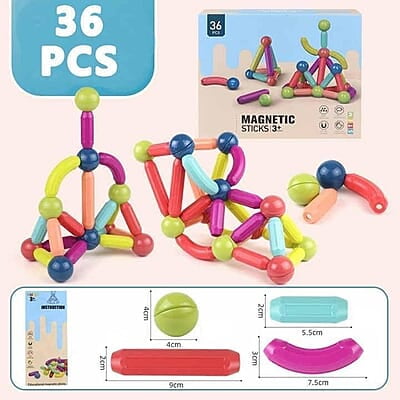Magnetic Building Sticks Blocks Kids Toys, Learning Sticks and Balls(36 Pcs) Magnetic Building Sticks Blocks Kids Toys, Learning Sticks and Balls(36 Pcs)