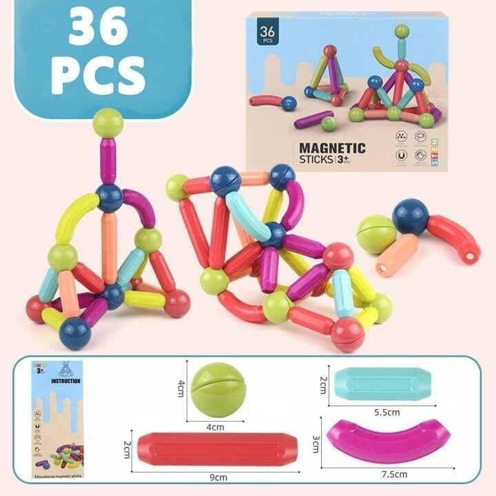Magnetic Building Sticks Blocks Kids Toys, Learning Sticks and Balls(36 Pcs) Magnetic Building Sticks Blocks Kids Toys, Learning Sticks and Balls(36 Pcs)