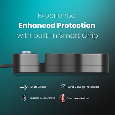 Portronics Power Plate 5 1500W Power Converter with USB Charger & Mobile Holder 3AC Socket + 3USB Ports, 1.5 m Cord Length