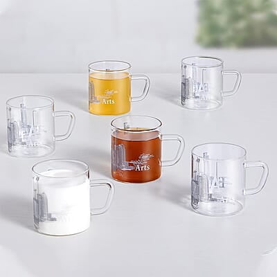 Borosil Vision Roma Tea n Coffee Classic Mug Set of 6 Pcs 210 ml | Borosillicate Glass, Microwave Safe, Scratch Resistance, Lightweight | for Chai, Green Tea, Milk Borosil Vision Roma Tea n Coffee Classic Mug Set of 6 Pcs 210 ml | Borosillicate Glass, Microwave Safe, Scratch Resistance, Lightweight | for Chai, Green Tea, Milk