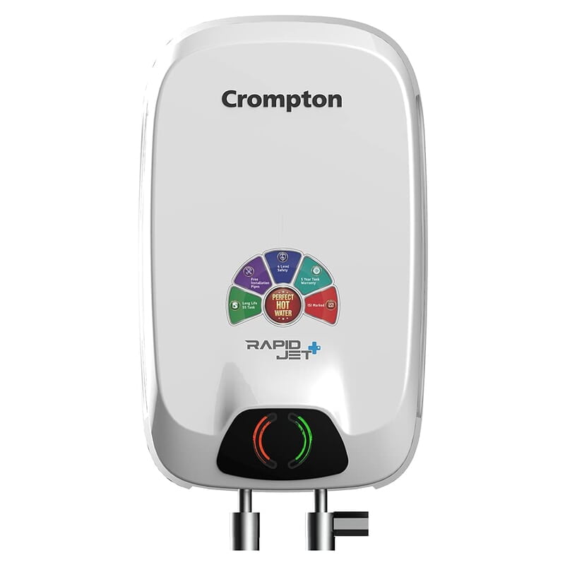 Crompton Rapid Jet Plus 3-L Instant Water Heater with Advanced 4 level Safety with Free Installation and Connection Pipes