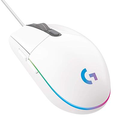 LOGITECH USB WIRED GAMING MOUSE WITH 8K DPI TRACKING AND CUSTOMIZABLE RGB LIGHTING G102-White