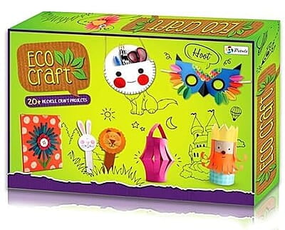 cocraft Art & Craft Kit with 20+ Recycle Craft Projects for Kids of All Age Groups- DIY Bracelets, Necklace, Purse, Lantern, Puppets and Many More