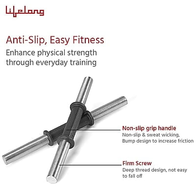 Lifelong PVC Home Gym Set 10Kg Plate 3Feet Curl Rod and Dumbbells Rods with Gym Accessories