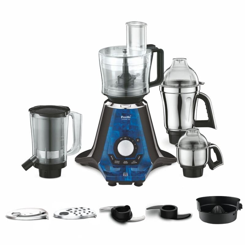 Preethi Zodiac 2.0 Mixer Grinder for Kitchen, 4 Jars 1000 Watt Mixie
