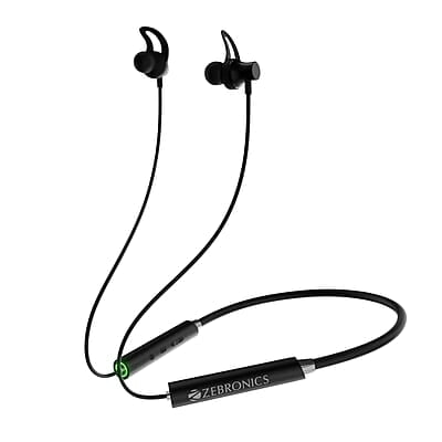 ZEBRONICS Yoga 9 with 45 Hours Backup, Bluetooth v5.2 Wireless Neckband, ENC Calling, Gaming Mode (Upto 50ms), Voice Assistant, Dual Pairing, Splash Proof and Type C