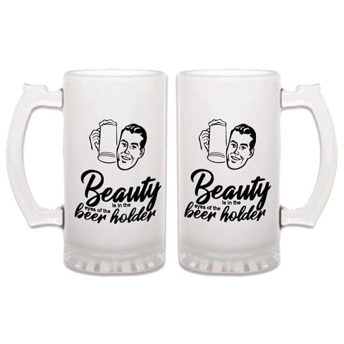 Sublimation Printed Beer Mug Beauty is in The Eyes of The Beer Holder | Beer Mug | Juice Mug | 500 Ml Sublimation Printed Beer Mug Beauty is in The Eyes of The Beer Holder | Beer Mug | Juice Mug | 500 Ml