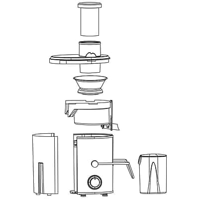 Borosil Primus Plus Juicer, 500 W, Stainless Steel Centrifugal Juicer, 1.25 L Pulp Collector, 64 mm Feed Chute, Silver