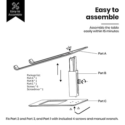 Portronics My Buddy K5 Portable Laptop Stand with Aluminium Frame, Adjustable Height, Compatible with all Laptops
