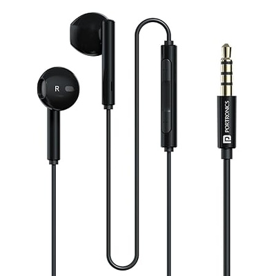 Portronics Conch Theta A in Ear 3.5mm Wired Earphones with In Line HD Mic, Powerful Audio, 14.2mm Dynamic Driver, Unique Earbuds Design, TPE Anti Tangle Wire,In line Controls,Wide Compatibility(White) Portronics Conch Theta A in Ear 3.5mm Wired Earphones with In Line HD Mic, Powerful Audio, 14.2mm Dynamic Driver, Unique Earbuds Design, TPE Anti Tangle Wire,In line Controls,Wide Compatibility(White)