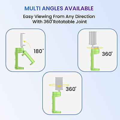 Portronics Mobot Clip Mobile Holder with 360° Adjustable Angles, Light Weight, Pocket Friendly, Mobile Stand for Table