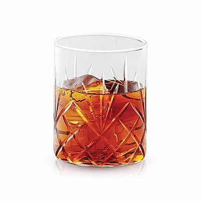 Borosil Krystalia Whisky Glass Set of 6 (350 ml Each), Microwave Safe Glasses, Flame Proof Glasses