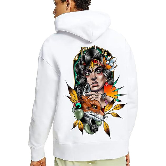 Sublimation Printed Hoodies Men For Animal Lover Graphic Printed Stylish Regular Unisex Hoodie White Sublimation Printed Hoodies Men For Animal Lover Graphic Printed Stylish Regular Unisex Hoodie White