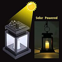 Candle Lantern, Our Garden Patio Yard Lamp LED Solar Powered Hanging Candle Light