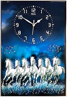 Sublimation Wall Clock Printed Photo Frame Seven Horses Wall Paper Scenery with Wall Clock Photo Frame Scenery Sublimation Wall Clock Printed Photo Frame Seven Horses Wall Paper Scenery with Wall Clock Photo Frame Scenery