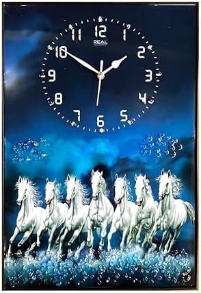 Sublimation Wall Clock Printed Photo Frame Seven Horses Wall Paper Scenery with Wall Clock Photo Frame Scenery Sublimation Wall Clock Printed Photo Frame Seven Horses Wall Paper Scenery with Wall Clock Photo Frame Scenery