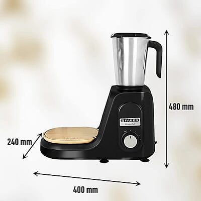 Faber 3 jar mixer grinder, 1000 watt (FMG Master Chef 1000 3J BK) with Weighing Scale, Chopping board & Spatula, Black