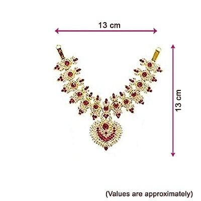 Gold Plated Varalakshmi Stone Face/Mugam with Atiigai/Necklace