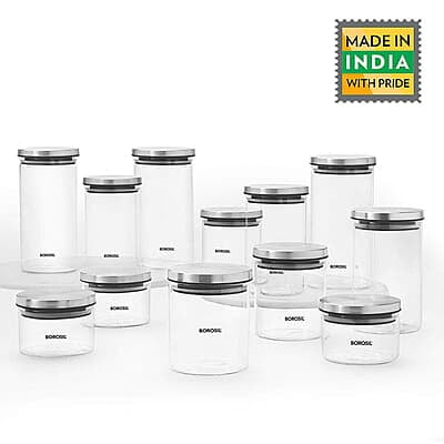 BOROSIL RECTANGULAR DISH WITH GREEN LID- 1L