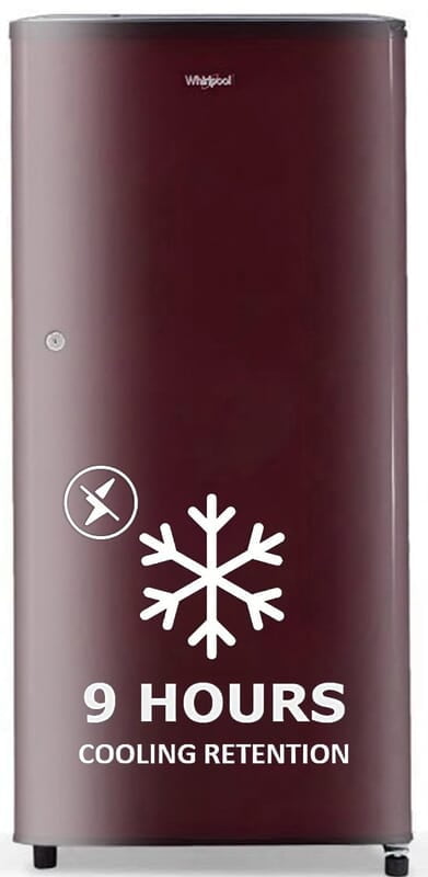 Whirlpool 184 L 2 Star Single Door Refrigerator SHERRY WINE-Z, Red, 2023 Model