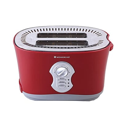 Wonderchef Crimson Edge Slice Toaster with Defrost, Reheat & Cancel Function 800 Watt