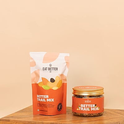 EAT BETTER CO - Premium Nut Mix - Roasted - Pistachios Cashews, Almonds, Golden & Black Raisins | Mixed Nuts & Dry Fruits | 200 gm value pack (Nuts & Seeds - Trail Mix 200 grams)
