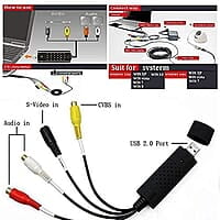 Easycap USB 2.0 Adapter TV Video Audio VHS to DVD Converter Capture Card Adaptor (Black) Easycap USB 2.0 Adapter TV Video Audio VHS to DVD Converter Capture Card Adaptor (Black)