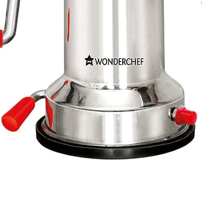 Wonderchef Stainless Steel Coconut Scraper for Kitchen, Vacuum Base, Rotatable Handle, Manual Operation