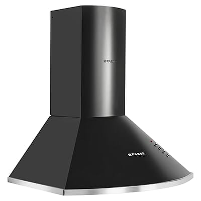 Faber 60 cm 1000 m³/HR Pyramid Kitchen Chimney 240 Watt (HOOD CLASS PRO PB BK LTW 60, Baffle Filters,Black)