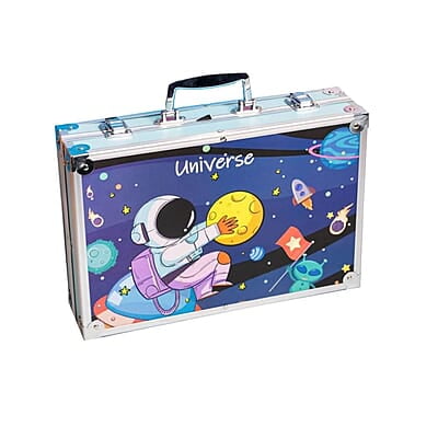 Space Art & Craft Painting Box, Big Coloring Suitcase Multiple 145 Color Kit, Professional Drawing Water Color Pencils, Oil Pastel, Sketches & Acrylic Paint Brush Birthday Gift for Boys