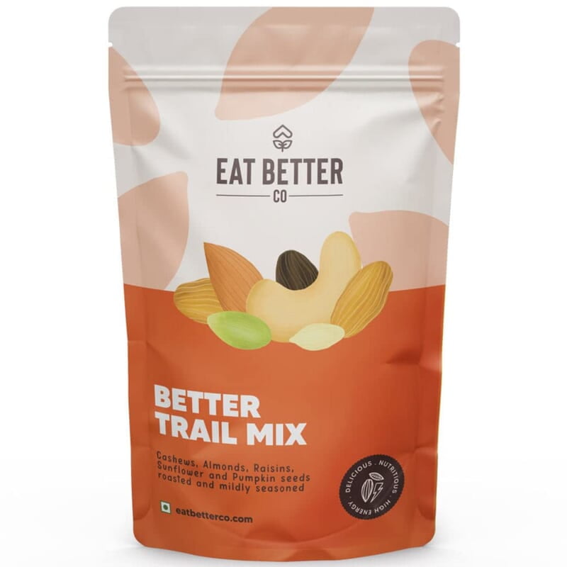 EAT BETTER CO - Premium Nut Mix - Roasted - Pistachios Cashews, Almonds, Golden & Black Raisins | Mixed Nuts & Dry Fruits | 200 gm value pack (Nuts & Seeds - Trail Mix 200 grams)