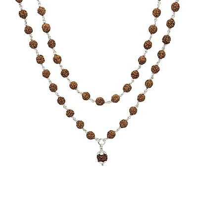 Silver Tied Rudraksha Mala