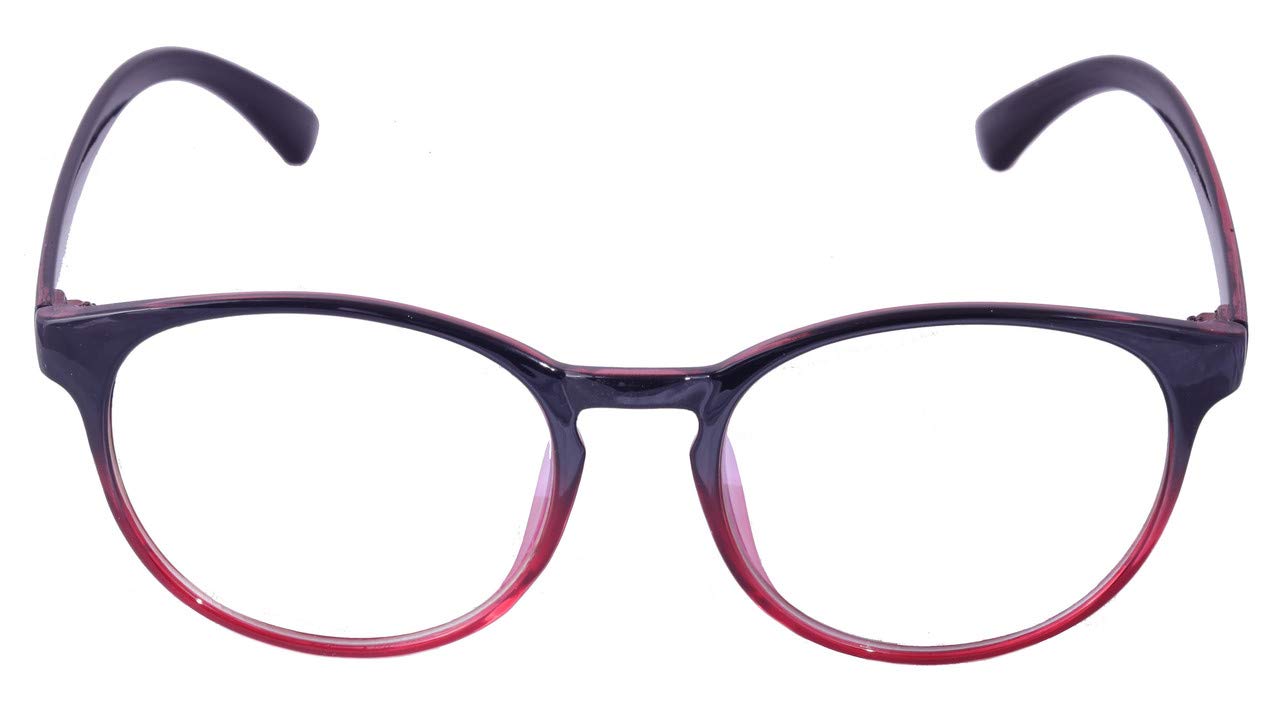 Unisex Oversized Round Spectacle Frame. Red & Black Color Frame.