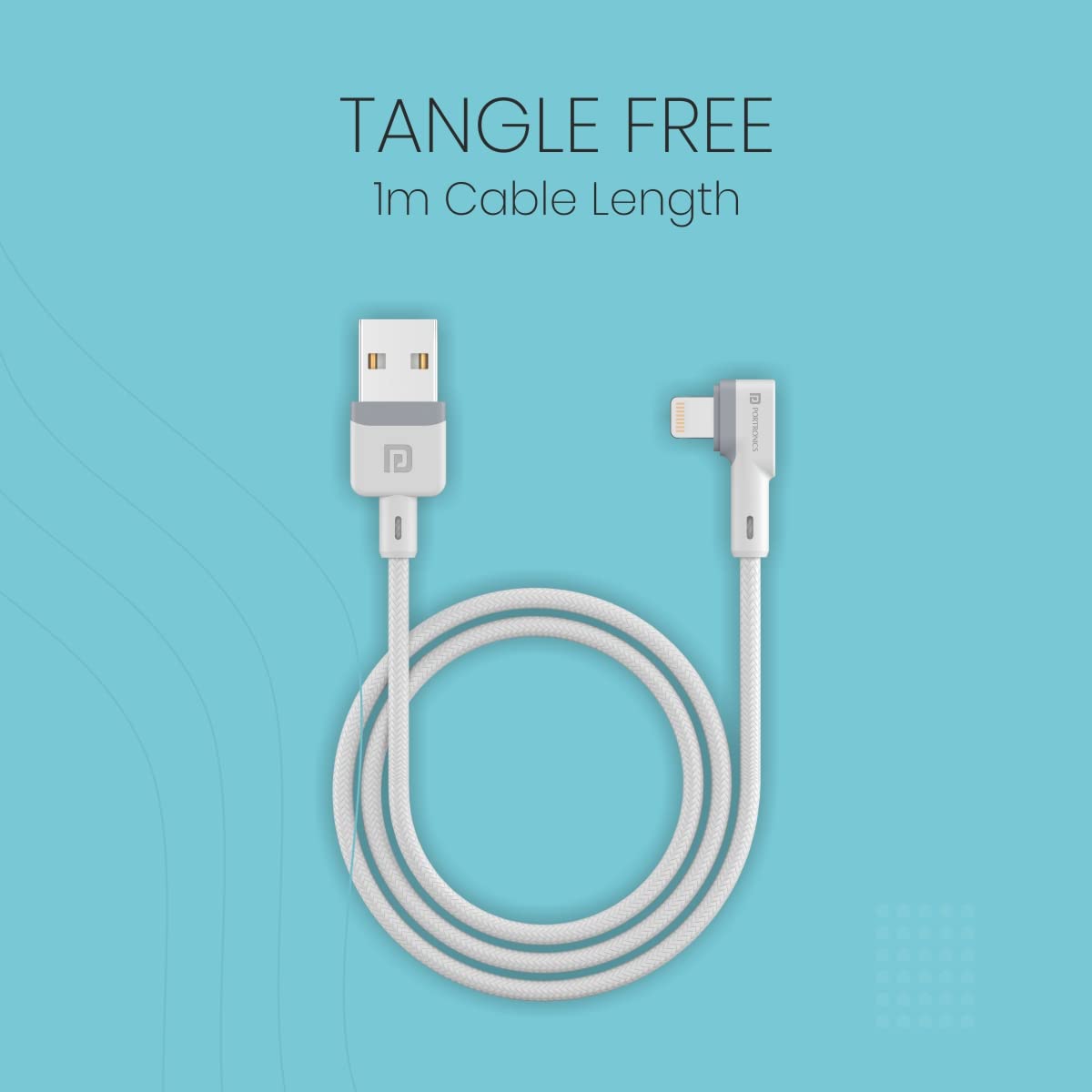 Portronics Konnect L Fast Charging 3A 8 Pin USB Cable with Charge & Sync Function Portronics Konnect L Fast Charging 3A 8 Pin USB Cable with Charge & Sync Function