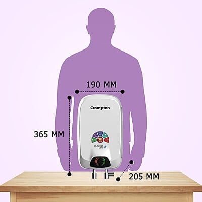 Crompton Rapid Jet Plus 3-L Instant Water Heater with Advanced 4 level Safety with Free Installation and Connection Pipes