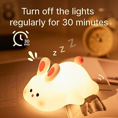 Rabbit Cute Lamp,Bunny Night Light for Kids,Silicone Led Squishy Animal Lamp,3 Levels Dimmable Nursery Nightlight Rechargeable Baby Bedside Touch Lamp