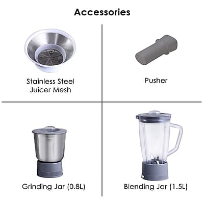 Wonderchef Prato Juicer Mixer Grinder with grinding & Blending jars 500W Powerful Motor Wonderchef Prato Juicer Mixer Grinder with grinding & Blending jars 500W Powerful Motor