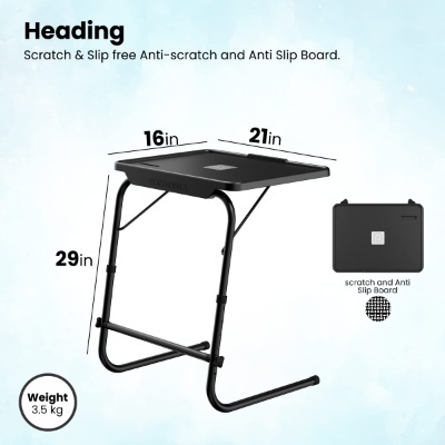 Portronics My Buddy F Multipurpose Movable & Adjustable Laptop Table (Black) Portronics My Buddy F Multipurpose Movable & Adjustable Laptop Table (Black)